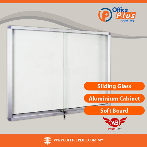 WriteBest_Sliding_Glass_Aluminium_Cabinet_Soft_Board-OfficePlus-500x500pxl-27-06-2026 WriteBest sliding glass aluminium cabinet with soft board for office document storage and workspace organisation in Malaysia - OfficePlus Malaysia Online B2B Office Supplies (Whiteboard Boards / Notice Board / Flip Chart)