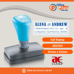AE Gel Stamp AE2563 25x63mm Custom Rectangle Rubber Stamp Malaysia - OfficePlus Malaysia Online B2B Office Supplies (Rubber Stamp & Ink)