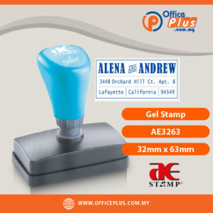 AE Gel Stamp AE3263 32x63mm Custom Rectangle Rubber Stamp Malaysia - OfficePlus Malaysia Online B2B Office Supplies (Rubber Stamp & Ink)