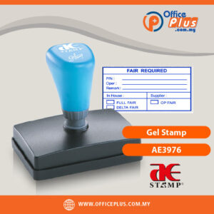 AE Gel Stamp AE3976 custom 39x76mm rectangle stamp with waterproof oil-based ink for office use in Malaysia - OfficePlus Malaysia Online B2B Office Supplies (Rubber Stamp & Ink)