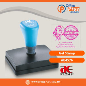 AE Gel Stamp AE4576 custom 45x76mm rectangle stamp with waterproof oil-based ink for office use in Malaysia - OfficePlus Malaysia Online B2B Office Supplies (Rubber Stamp & Ink)