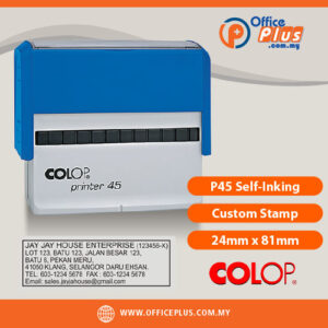 COLOP P45 Self-Inking Custom Stamp 24x81mm Rectangle Office Stamp Malaysia - OfficePlus Malaysia Online B2B Office Supplies (Rubber Stamp & Ink)