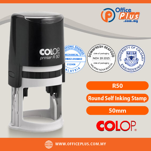 COLOP_R50_Round_Self_Inking_Stamp_50mm - OfficePlus Malaysia COLOP R50 50mm Round Self Inking Rubber Stamp Malaysia - OfficePlus Malaysia Online B2B Office Supplies (Rubber Stamp & Ink)