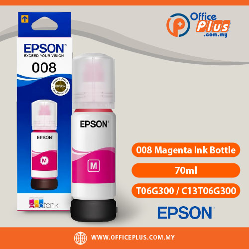 Epson 008 Magenta Ink Bottle 70ml (T06G300 / C13T06G300) | OfficePlus Malaysia