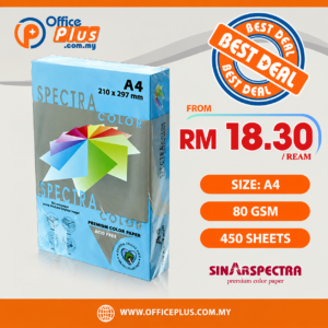 Sinar Spectra A4 premium color paper 80gsm for office - OfficePlus Wholesale / Bulk Price Office Supplies (Color Paper)