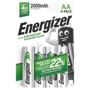 Energizer Rechargeable Power Plus AA 2000mAh Battery 4Pcs/Card - OfficePlus Wholesale / Bulk Price Office Supplies (Battery)