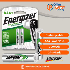 Energizer Rechargeable AAA Power Plus 700mAh Battery 2pcs Pack - OfficePlus Wholesale / Bulk Price Office Supplies (Battery)